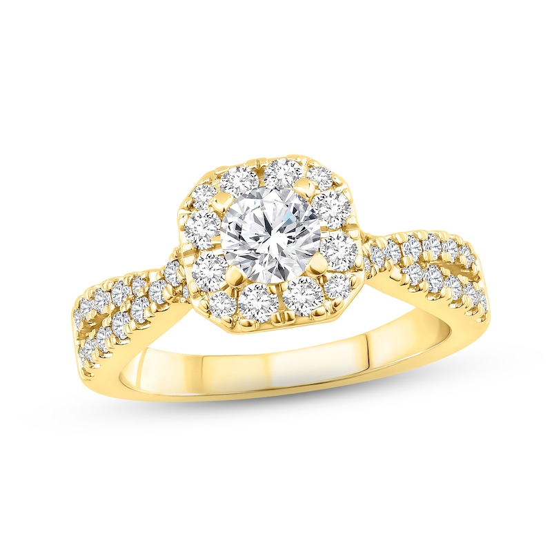 Main Image 1 of Diamond Engagement Ring 1 ct tw Round-cut 14K Yellow Gold