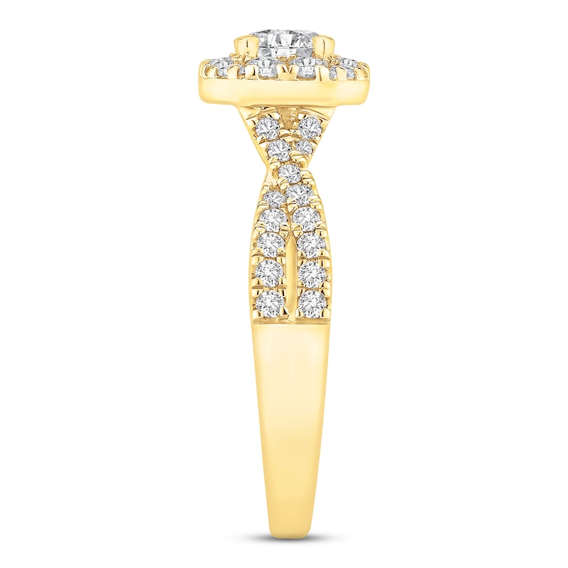 Main Image 2 of Diamond Engagement Ring 1 ct tw Round-cut 14K Yellow Gold