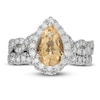 Thumbnail Image 3 of Neil Lane Pear Shaped-cut Citrine Bridal Set 1 ct tw Diamonds 14K White Gold