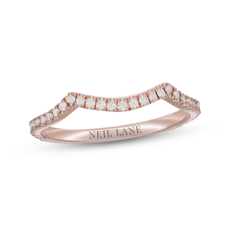 Main Image 7 of Neil Lane Diamond Wedding Band 1/4 ct tw Round-cut 14K Rose Gold