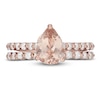 Thumbnail Image 3 of Neil Lane Pear Shaped-cut Morganite Bridal Set 7/8 ct tw Diamonds 14K Rose Gold