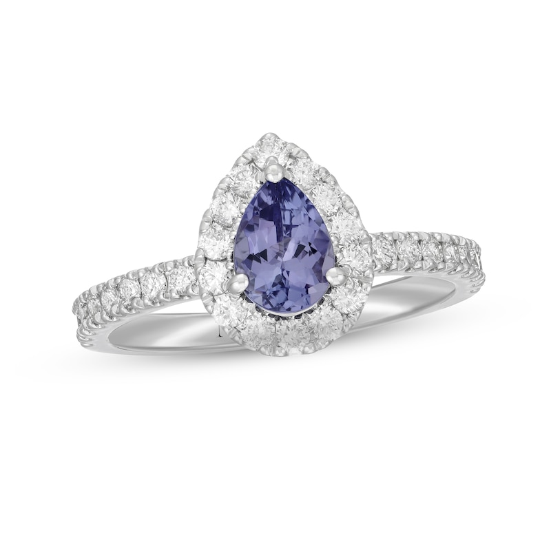 Neil Lane Tanzanite & Diamond Engagement Ring 5/8 ct tw Round-cut 14K White Gold