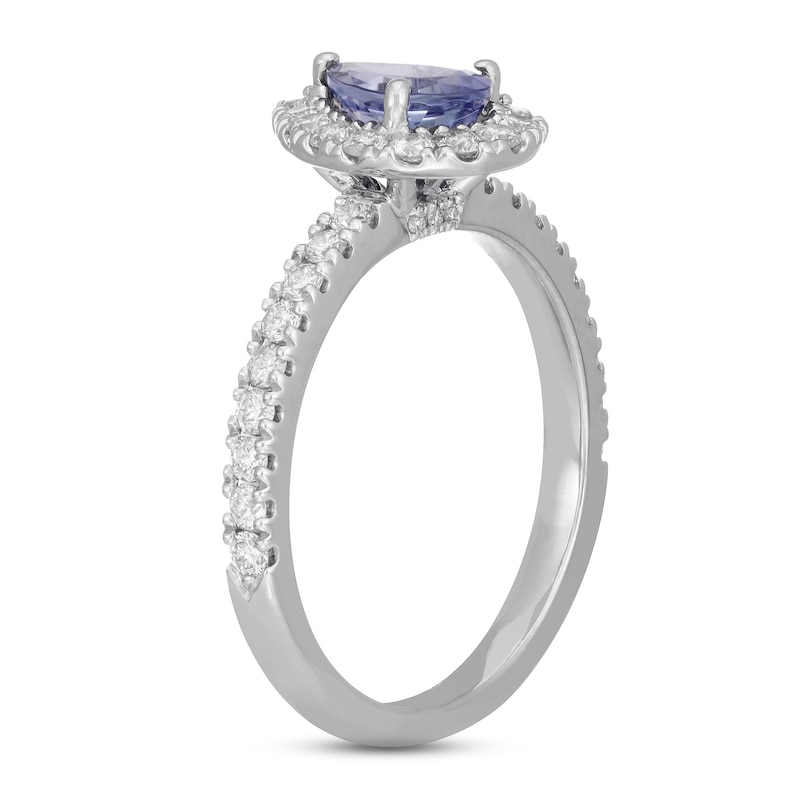 Neil Lane Tanzanite & Diamond Engagement Ring 5/8 ct tw Round-cut 14K White Gold