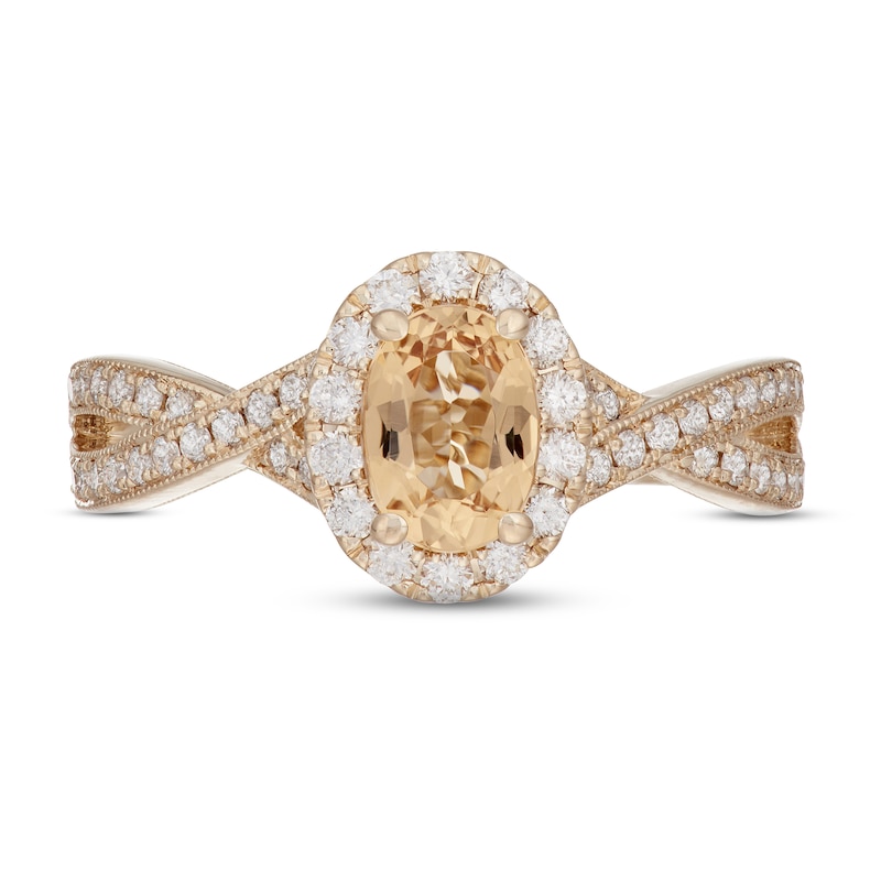 Neil Lane Citrine & Diamond Engagement Ring 5/8 ct tw Round-cut 14K Yellow Gold