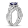 Thumbnail Image 2 of Neil Lane Cushion-cut Tanzanite Bridal Set 7/8 ct tw Diamonds 14K White Gold