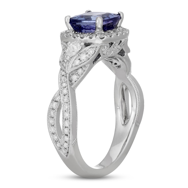 Main Image 2 of Neil Lane Tanzanite & Diamond Engagement Ring 5/8 ct tw Pear & Round-cut 14K White Gold