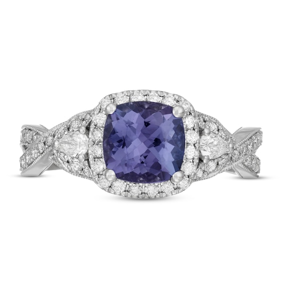 Thumbnail Image 3 of Neil Lane Tanzanite & Diamond Engagement Ring 5/8 ct tw Pear & Round-cut 14K White Gold
