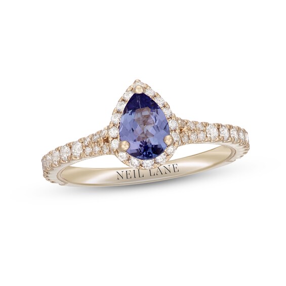 Neil Lane Tanzanite & Diamond Engagement Ring 1/2 ct tw Round-cut 14K Yellow Gold