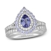 Thumbnail Image 1 of Neil Lane Pear Shaped-cut Tanzanite Bridal Set 1 ct tw Diamonds 14K White Gold