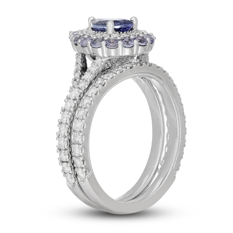 Main Image 2 of Neil Lane Pear Shaped-cut Tanzanite Bridal Set 1 ct tw Diamonds 14K White Gold