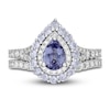 Thumbnail Image 3 of Neil Lane Pear Shaped-cut Tanzanite Bridal Set 1 ct tw Diamonds 14K White Gold