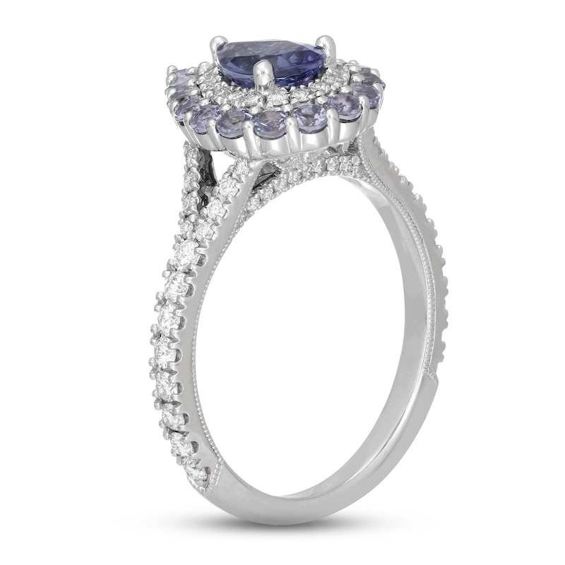 Main Image 2 of Neil Lane Tanzanite & Diamond Engagement Ring 5/8 ct tw Round-cut 14K White Gold
