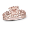 Thumbnail Image 1 of Neil Lane Square Emerald-cut Morganite Bridal Set 5/8 ct tw Diamonds 14K Rose Gold