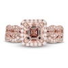 Thumbnail Image 3 of Neil Lane Square Emerald-cut Morganite Bridal Set 5/8 ct tw Diamonds 14K Rose Gold