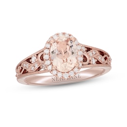 Neil Lane Morganite & Diamond Engagement Ring 1/3 ct tw Round-cut 14K Rose Gold