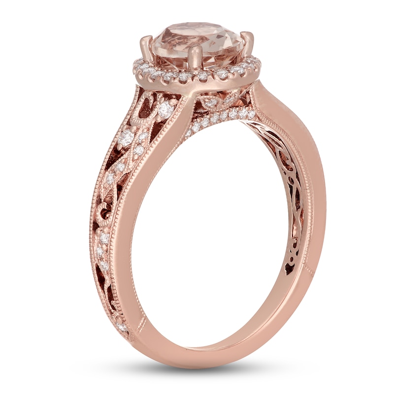 Neil Lane Morganite & Diamond Engagement Ring 1/3 ct tw Round-cut 14K Rose Gold