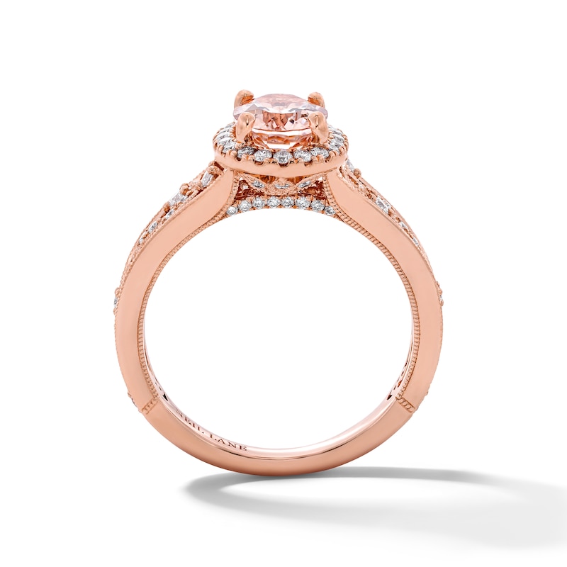Main Image 5 of Neil Lane Morganite & Diamond Engagement Ring 1/3 ct tw Round-cut 14K Rose Gold