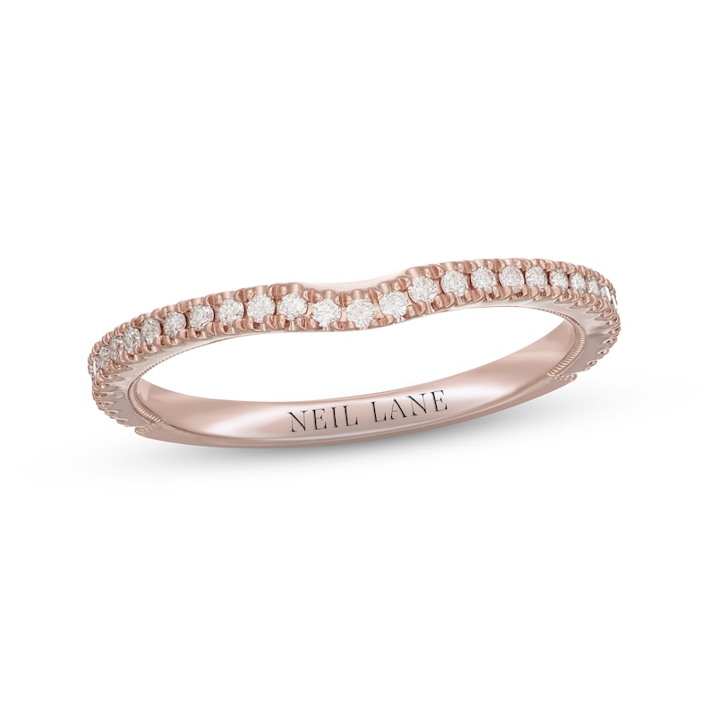 Main Image 8 of Neil Lane Diamond Wedding Band 1/5 ct tw Round-cut 14K Rose Gold