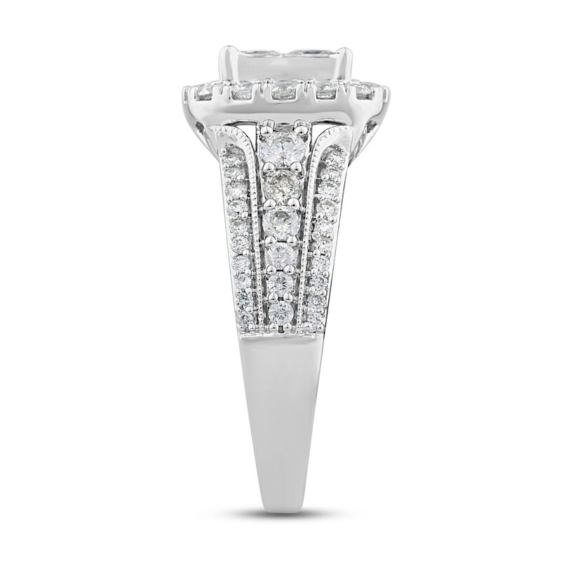 Main Image 2 of Diamond Engagement Ring 1-3/4 ct tw Princess & Round-cut 14K White Gold