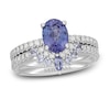 Neil Lane Oval-cut Tanzanite Bridal Set 1/2 ct tw Diamonds 14K White Gold