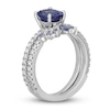 Thumbnail Image 2 of Neil Lane Oval-cut Tanzanite Bridal Set 1/2 ct tw Diamonds 14K White Gold