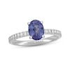 Thumbnail Image 4 of Neil Lane Tanzanite & Diamond Engagement Ring 1/3 ct tw Round-cut 14K White Gold