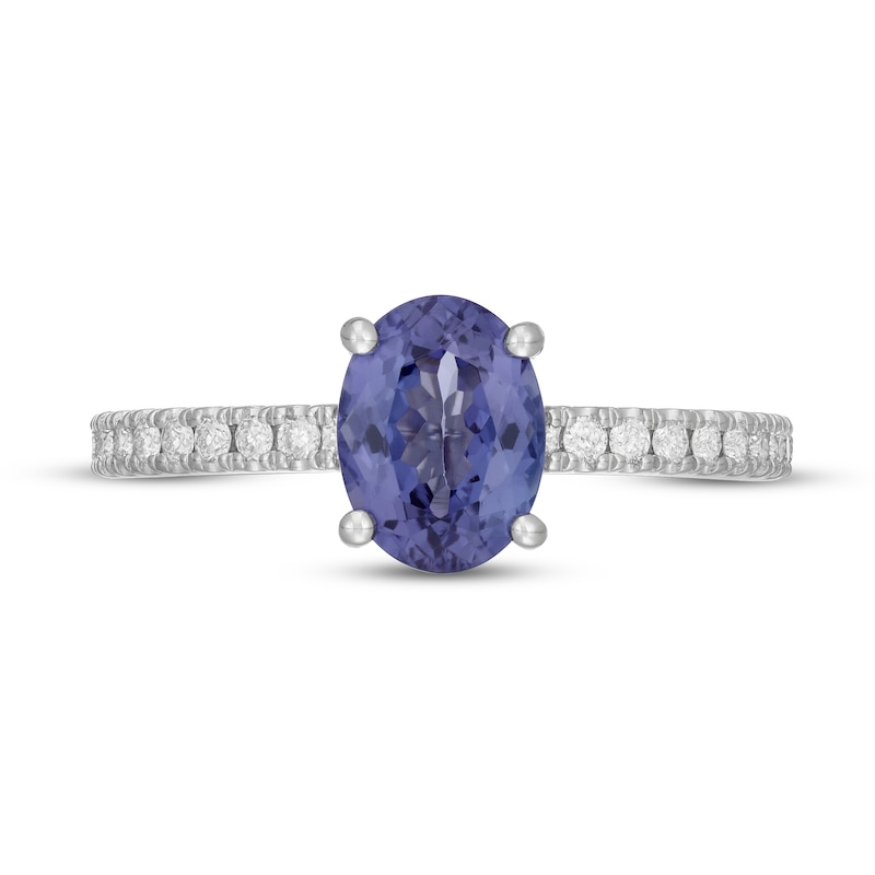 Main Image 6 of Neil Lane Tanzanite & Diamond Engagement Ring 1/3 ct tw Round-cut 14K White Gold