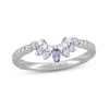 Thumbnail Image 7 of Neil Lane Tanzanite & Diamond Wedding Band 1/4 ct tw Round-cut 14K White Gold