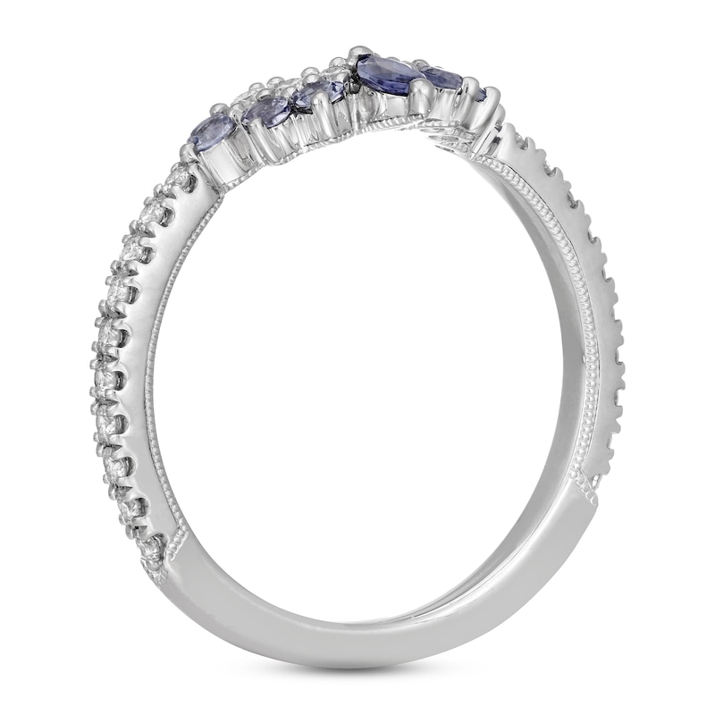 Neil Lane Tanzanite & Diamond Wedding Band 1/4 ct tw Round-cut 14K White Gold