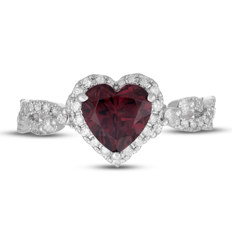 Neil Lane Rhodolite Garnet & Diamond Engagement Ring 1/2 ct tw Round-cut 14K White Gold