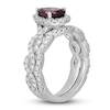 Thumbnail Image 2 of Neil Lane Pear Shaped-cut Garnet Bridal Set 1 ct tw Diamonds 14K White Gold