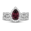 Thumbnail Image 3 of Neil Lane Pear Shaped-cut Garnet Bridal Set 1 ct tw Diamonds 14K White Gold
