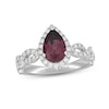 Thumbnail Image 4 of Neil Lane Rhodolite Garnet & Diamond Engagement Ring 3/4 ct tw Round-cut 14K White Gold