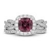 Thumbnail Image 3 of Neil Lane Cushion-cut Garnet Bridal Set 7/8 ct tw Diamonds 14K White Gold
