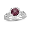 Thumbnail Image 1 of Neil Lane Rhodolite Garnet & Diamond Engagement Ring 3/4 ct tw Round-cut 14K White Gold
