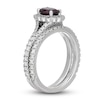 Neil Lane Oval-cut Garnet Bridal Set 7/8 ct tw Diamonds 14K White Gold