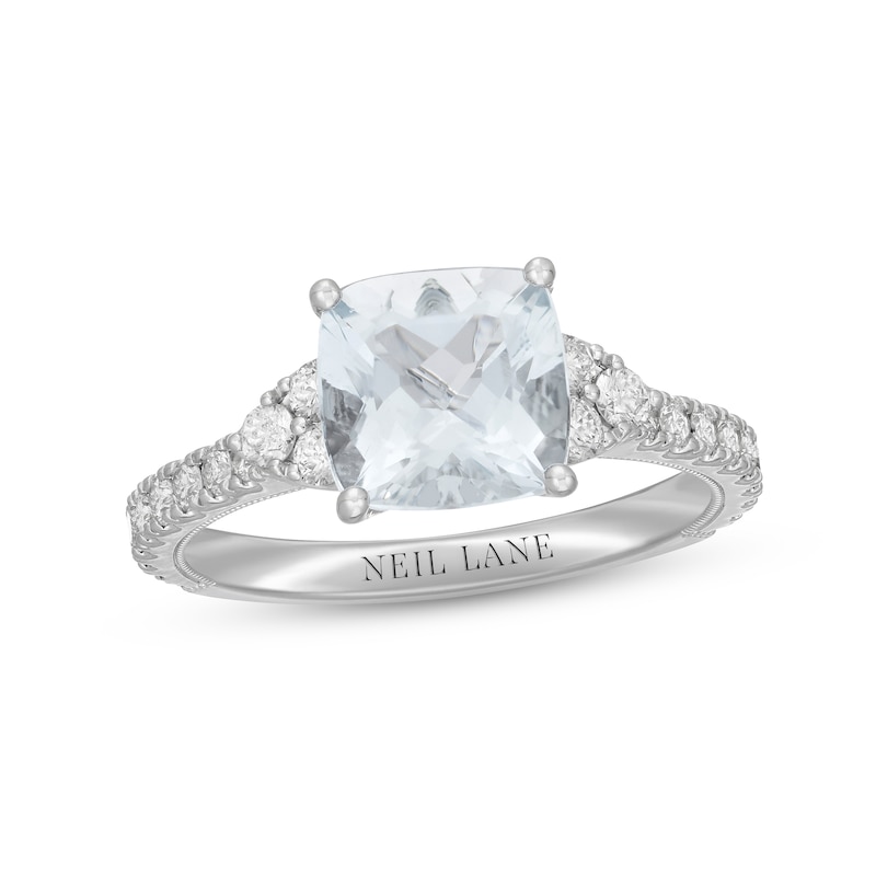 Neil Lane Aquamarine & Diamond Engagement Ring 5/8 ct tw Round-cut 14K ...