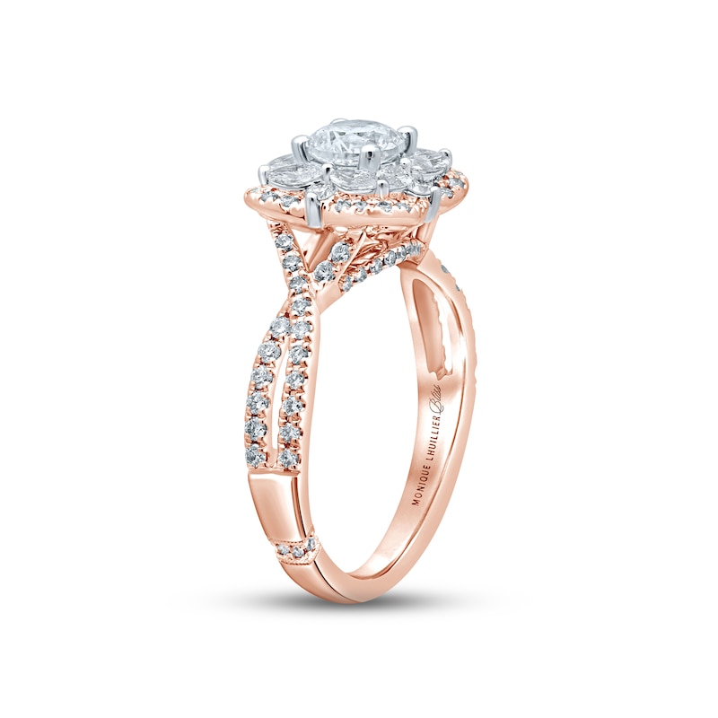 Main Image 2 of Monique Lhuillier Bliss Diamond Engagement Ring 1-3/8 ct tw Round & Marquise-cut 18K Two-Tone Gold