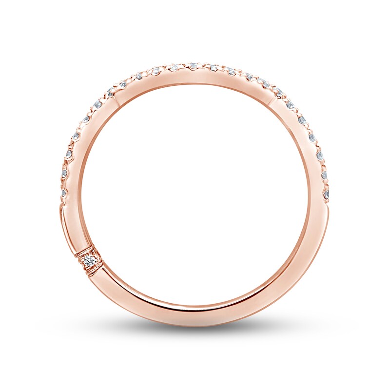 Main Image 3 of Monique Lhuillier Bliss Diamond Wedding Band 1/5 ct tw Round-cut 18K Rose Gold