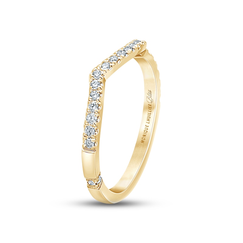 Monique Lhuillier Bliss Diamond Wedding Band 1/5 ct tw Round-cut 18K Yellow Gold