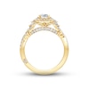 Thumbnail Image 3 of Monique Lhuillier Bliss Diamond Engagement Ring 1-3/8 ct tw Emerald, Round & Marquise-cut 18K Yellow Gold