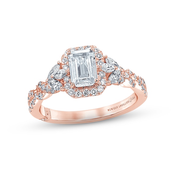 Monique Lhuillier Bliss Diamond Engagement Ring 1-3/8 ct tw Emerald