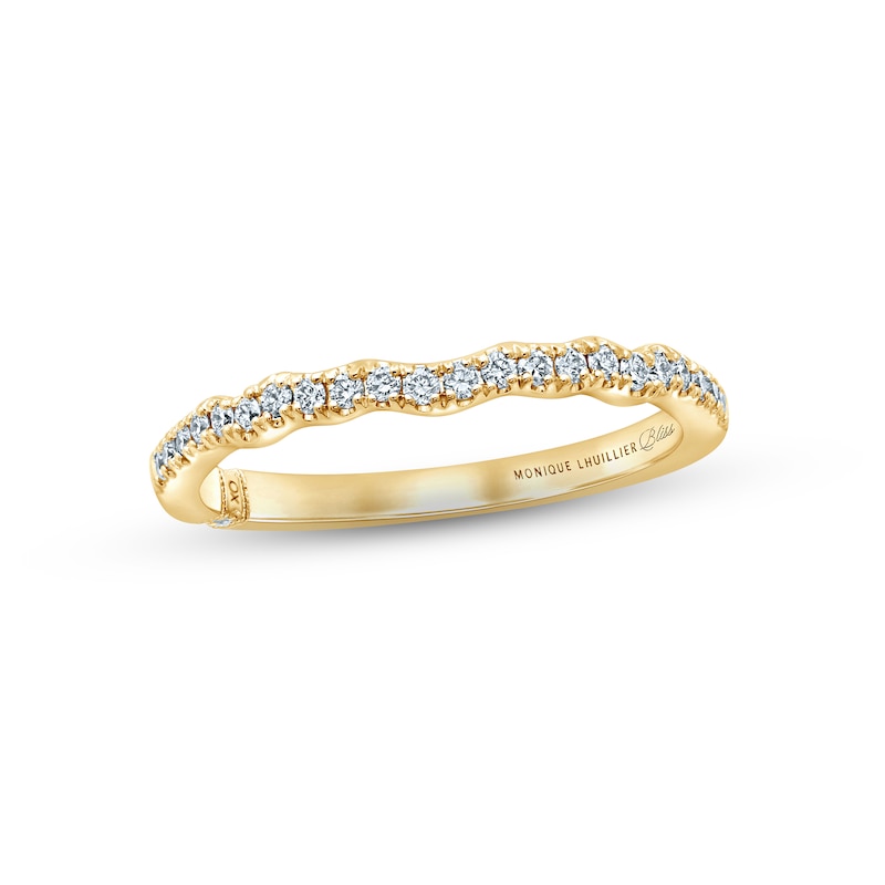 Main Image 1 of Monique Lhuillier Bliss Diamond Wedding Band 1/5 ct tw Round-cut 18K Yellow Gold