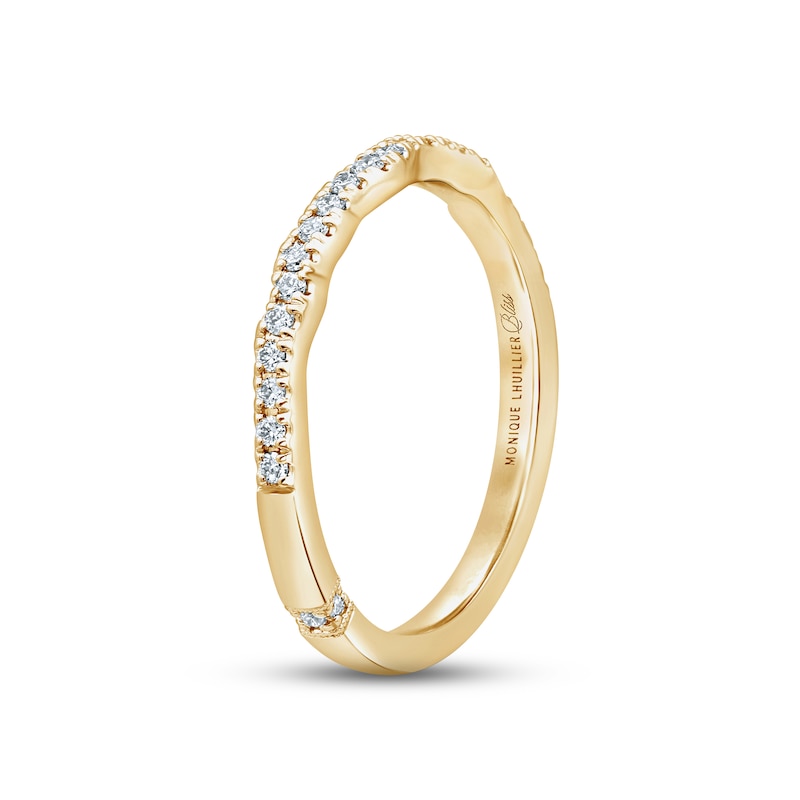 Main Image 2 of Monique Lhuillier Bliss Diamond Wedding Band 1/5 ct tw Round-cut 18K Yellow Gold
