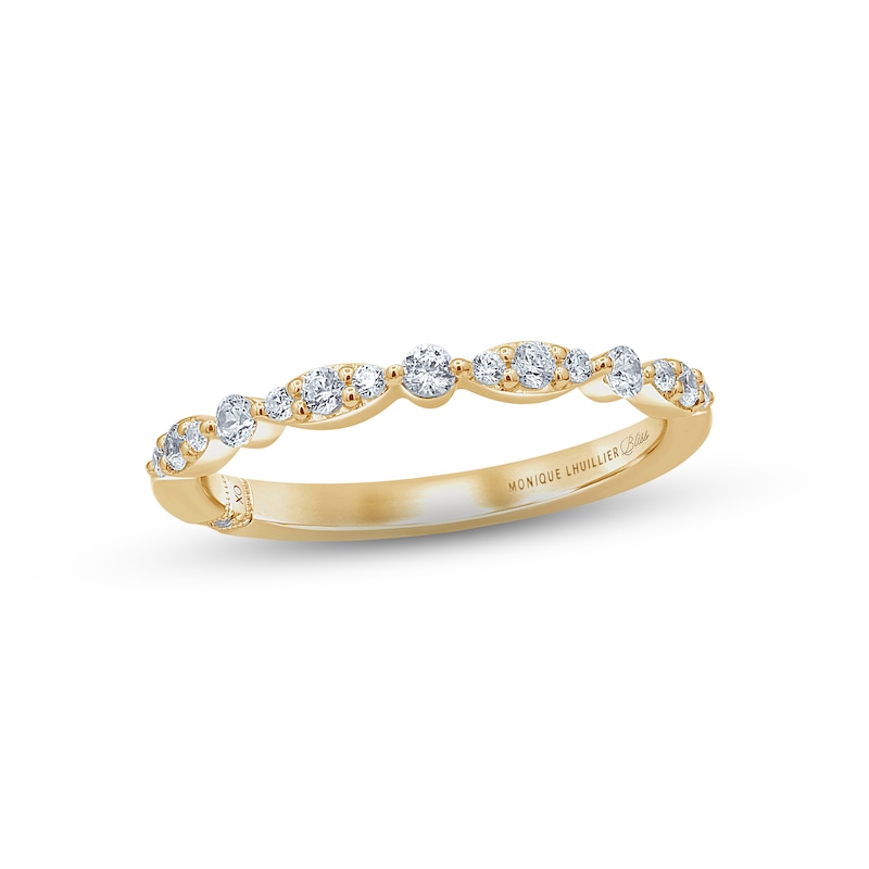 Main Image 1 of Monique Lhuillier Bliss Diamond Wedding Band 1/4 ct tw Round-cut 18K Yellow Gold