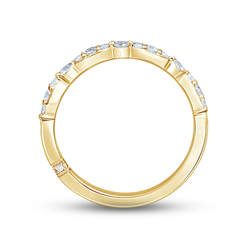 Main Image 3 of Monique Lhuillier Bliss Diamond Wedding Band 1/4 ct tw Round-cut 18K Yellow Gold