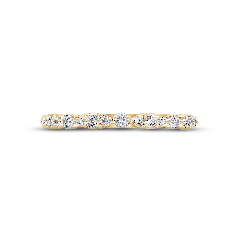 Main Image 4 of Monique Lhuillier Bliss Diamond Wedding Band 1/4 ct tw Round-cut 18K Yellow Gold
