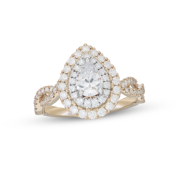 Neil Lane Diamond Engagement Ring 1-1/2 ct tw 14K Two-Tone Gold