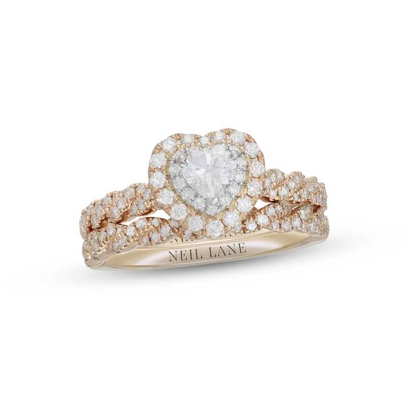 Main Image 1 of Neil Lane Heart-cut Diamond Bridal Set 7/8 ct tw 14K Two-Tone Gold