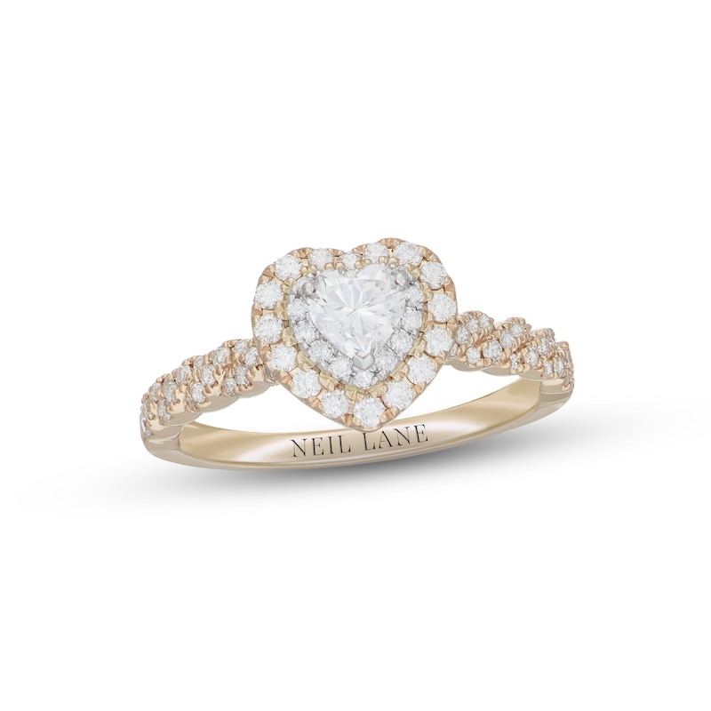 Main Image 1 of Neil Lane Diamond Engagement Ring 3/4 ct tw Heart & Round-cut 14K Two-Tone Gold